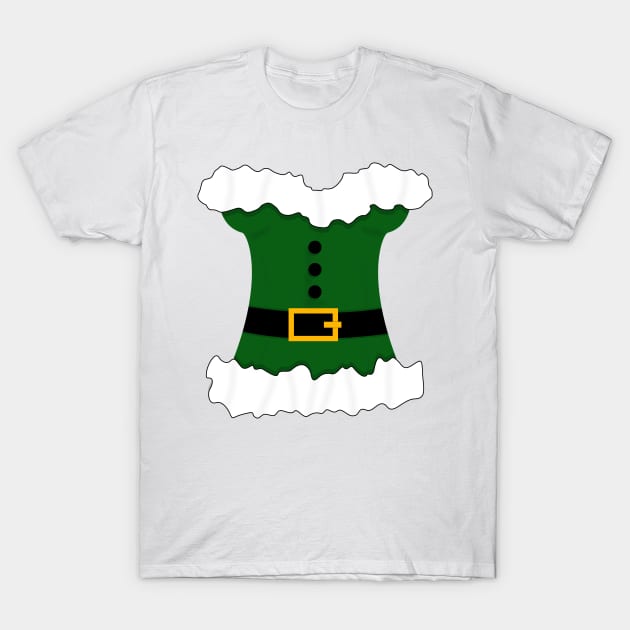 White and Green Corset Christmas Mrs Claus T-Shirt by Skylane